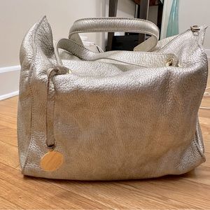 Laura Di Maggio gold leather shoulder bag